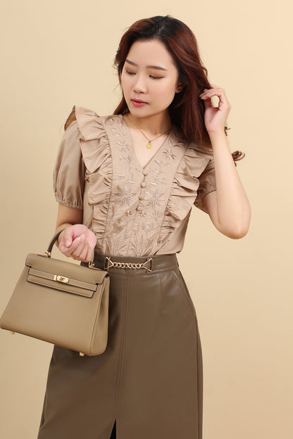 Rosella Embroidery Cotton Top