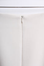 Satin Lace Trim Midi Skirt (L size)