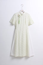 Lace Cheongsam in Light Green (Free size)
