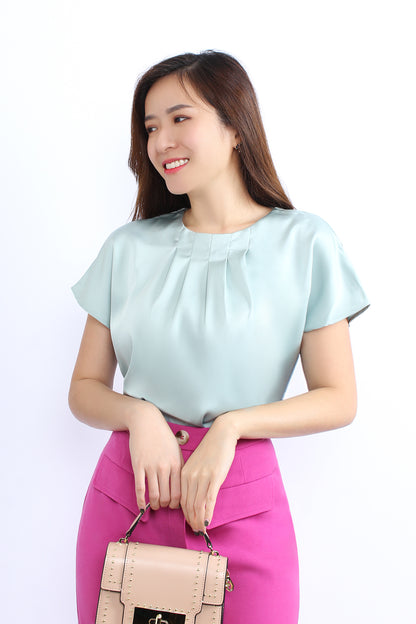 Audrey Box Pleated Blouse