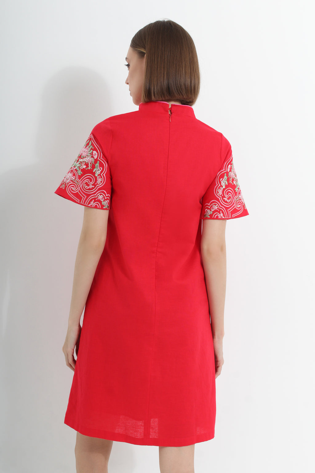 Coralena Embroidered Modern Cheongsam