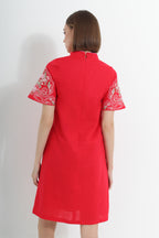 Coralena Embroidered Modern Cheongsam