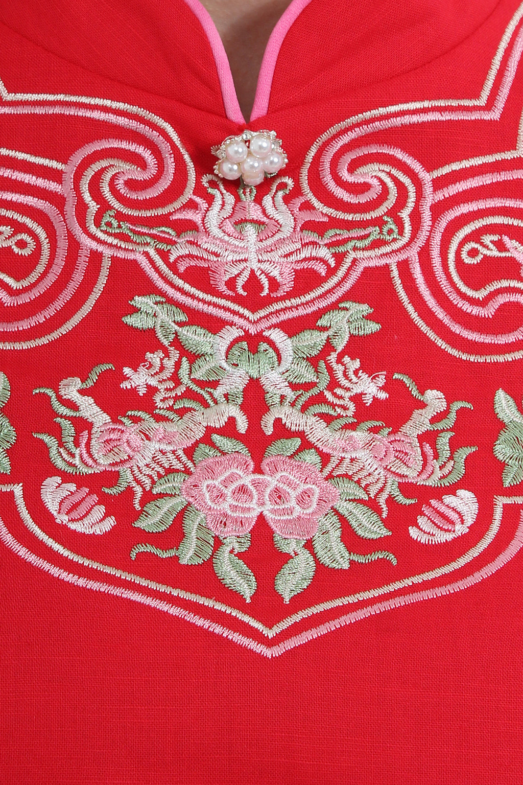 Coralena Embroidered Modern Cheongsam