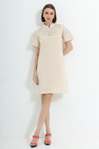 Coralena Embroidered Modern Cheongsam