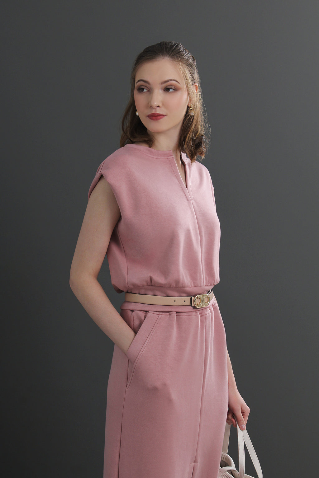 Ease-Fit Tailored Midi Dress