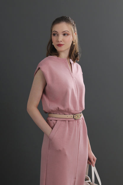 Ease-Fit Tailored Midi Dress