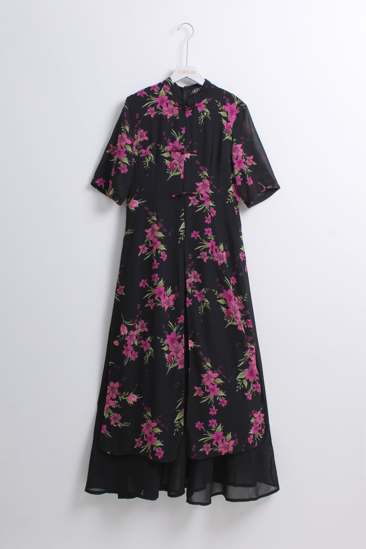Floral Maxi Cheongsam in Purple (XL size)