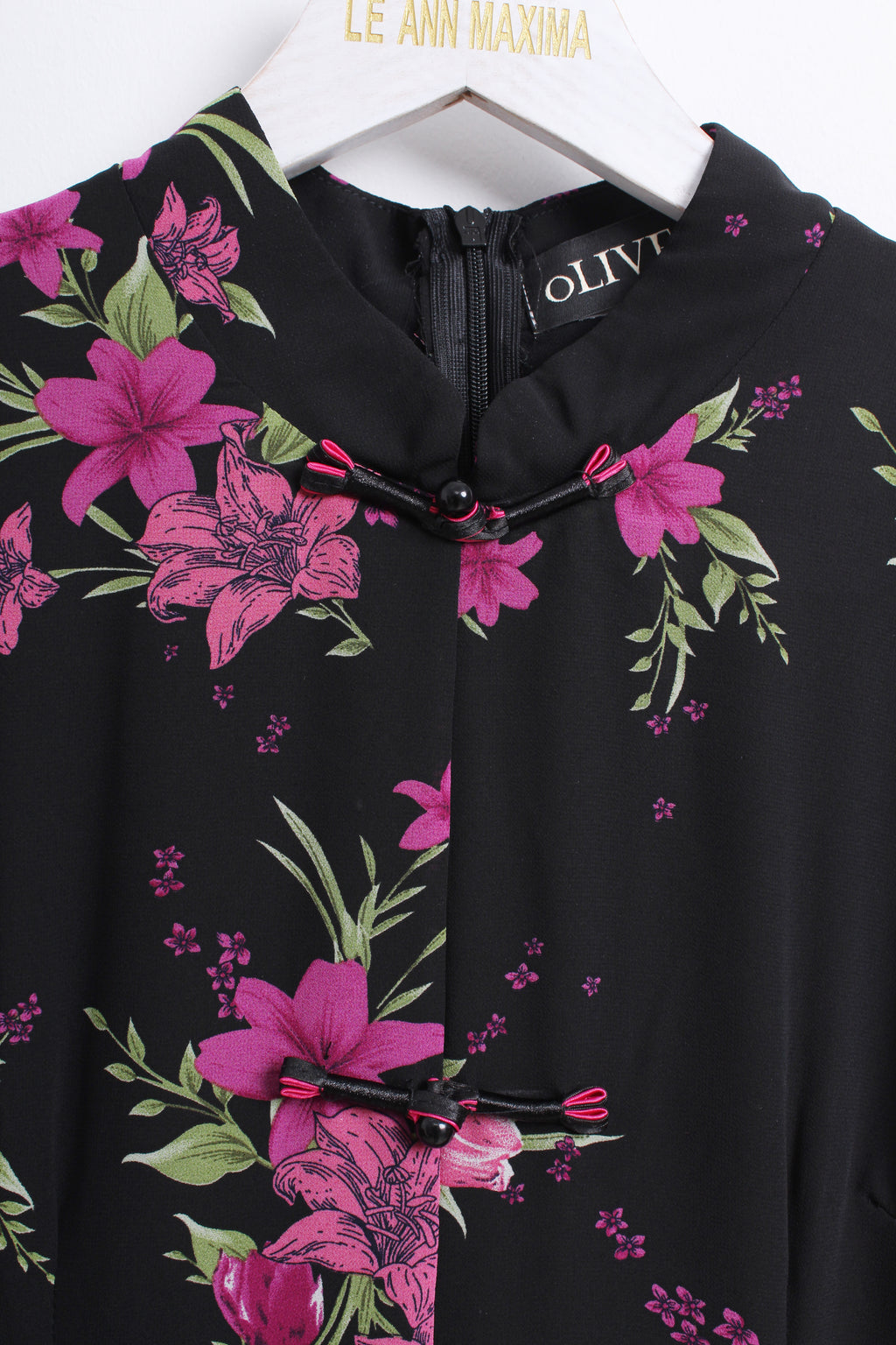 Floral Maxi Cheongsam in Purple (XL size)