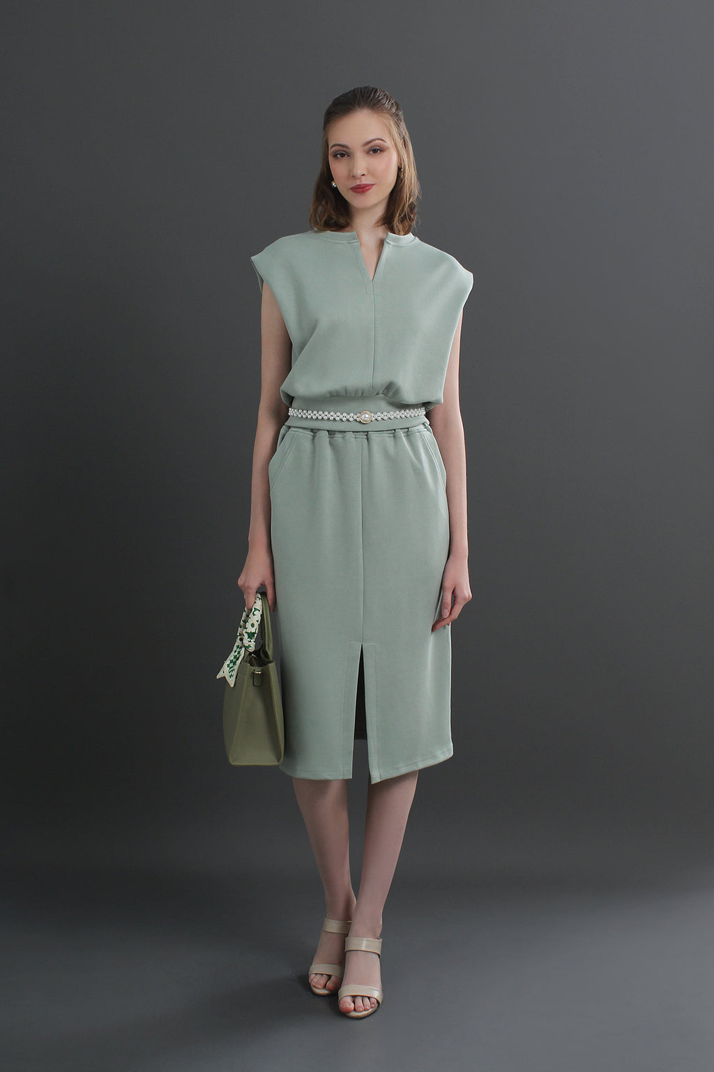 Ease-Fit Tailored Midi Dress