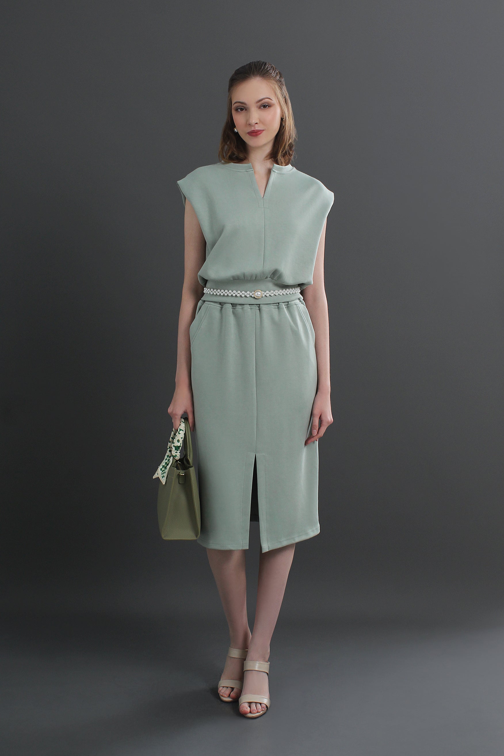 Ease-Fit Tailored Midi Dress