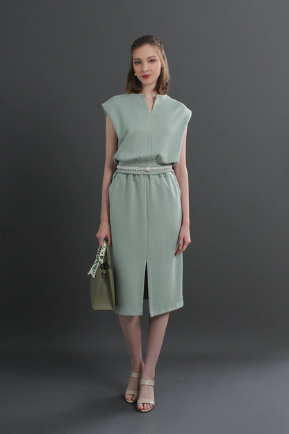 Ease-Fit Tailored Midi Dress