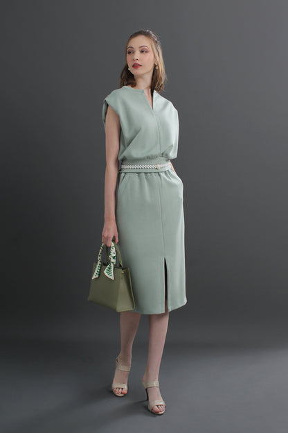 Ease-Fit Tailored Midi Dress