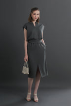 Ease-Fit Tailored Midi Dress