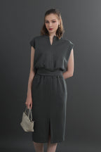 Ease-Fit Tailored Midi Dress
