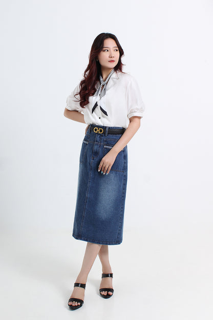 Denim Midi Skirt