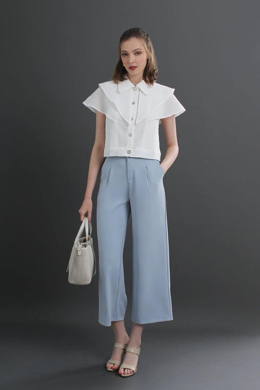 Colleen Short-Sleeve Button-Up Blouse