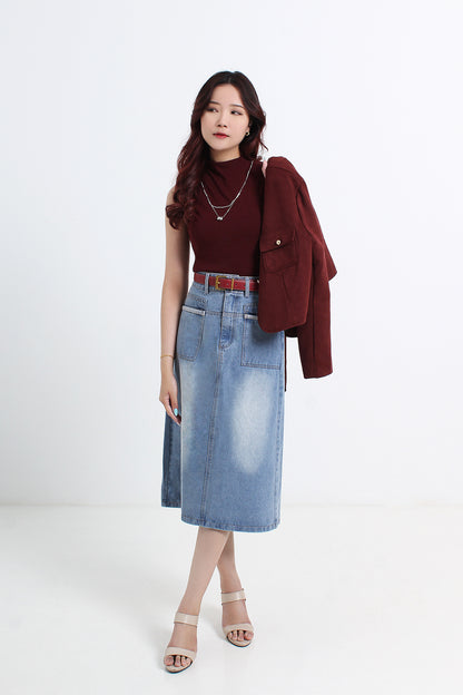 Denim Midi Skirt