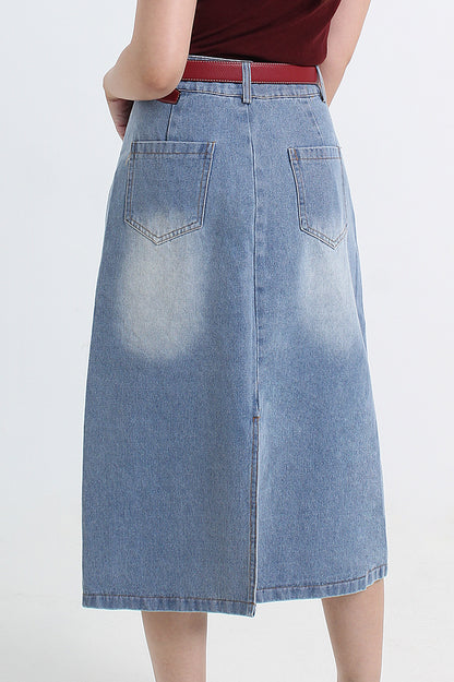 Denim Midi Skirt