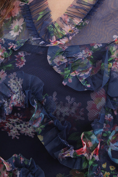 Illuvia Chiffon Mesh Gradient Dress