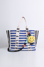 Free Gift -  Stripes Smiley Tote Bag in Blue