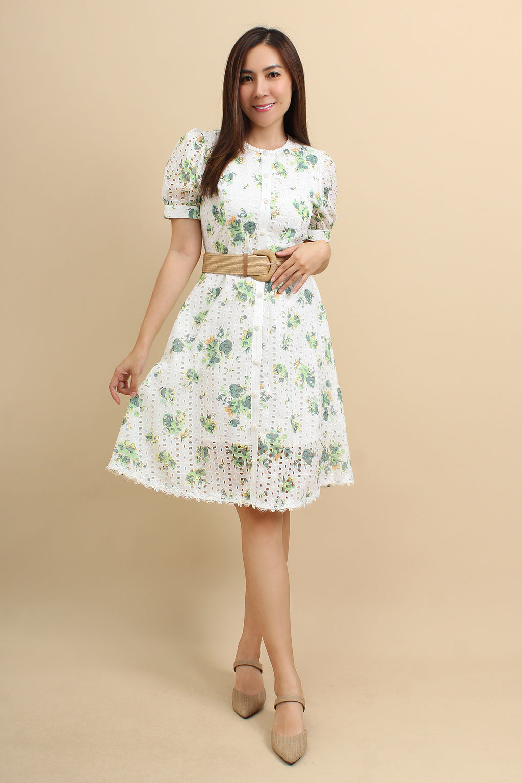 Teagan Eyelet Midi Dress