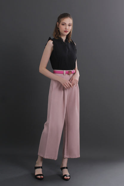 Tailored Cotton Twill Wide Leg Culottes