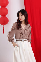 Ruffle V Neck Top