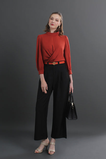 Tailored Cotton Twill Wide Leg Culottes