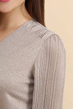 Shimmer Metallic Maxi Dress