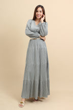 Shimmer Metallic Maxi Dress