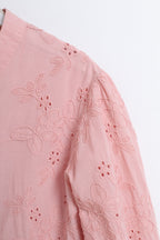 Cotton Eyelet Top in Pink (L size)