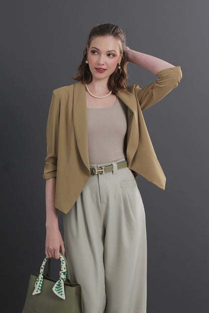 Tailored Cotton Twill Wide Leg Culottes