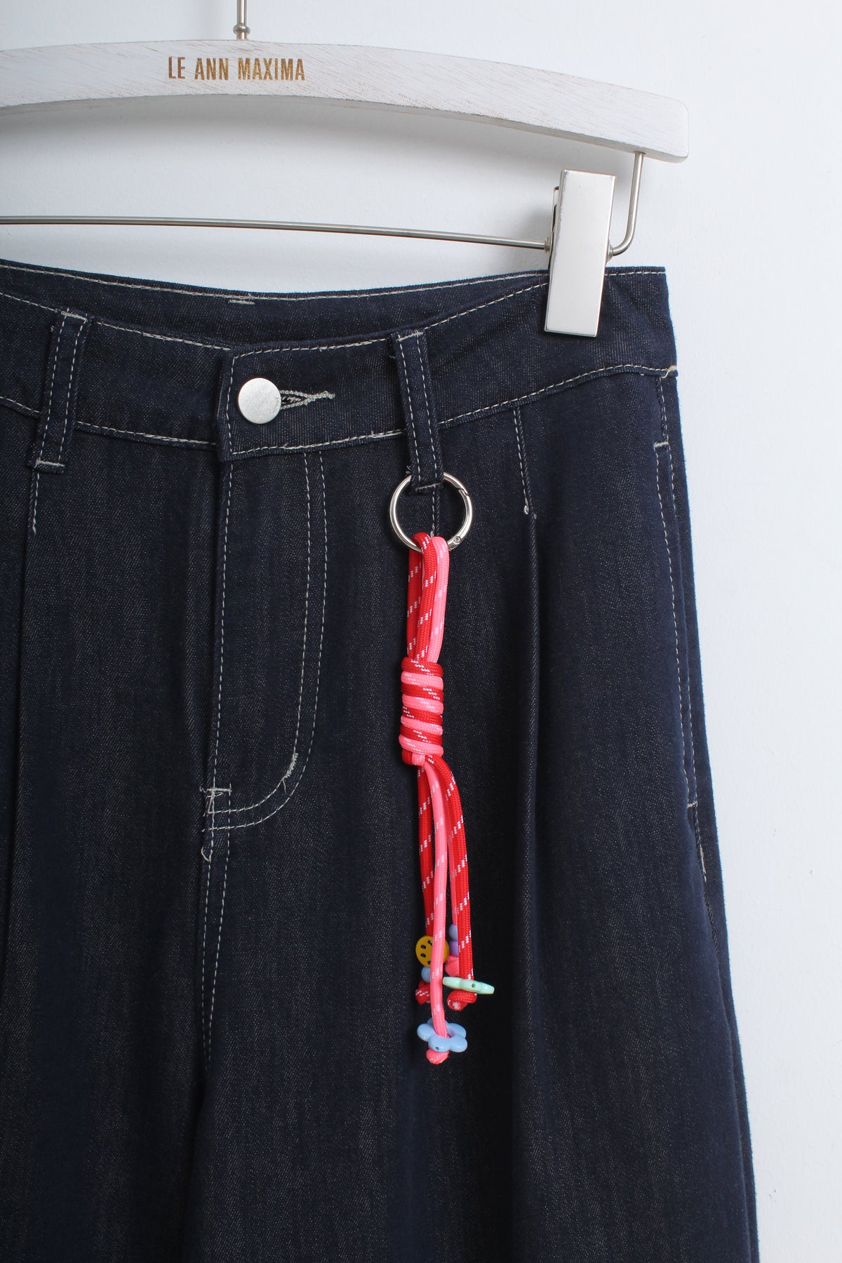 Relexe Dark Indigo Denim Jeans with Cord Keychain (S size)