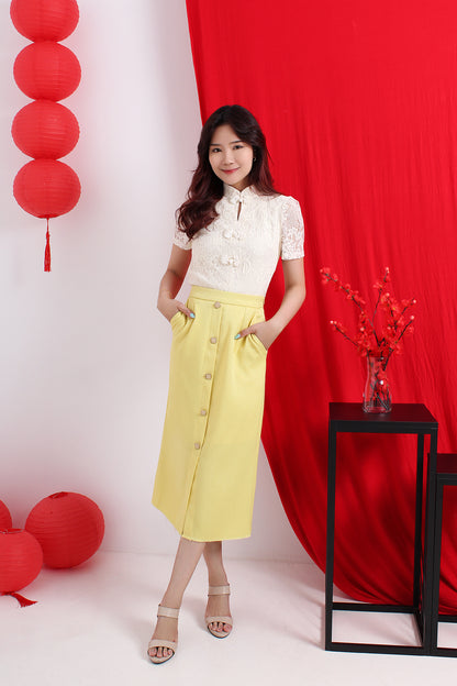 Lace Mandarin Collar Top [Best Seller]