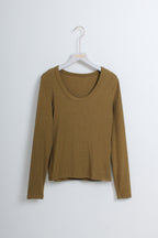 Scoop Neck T-Shirt | Long Sleeve