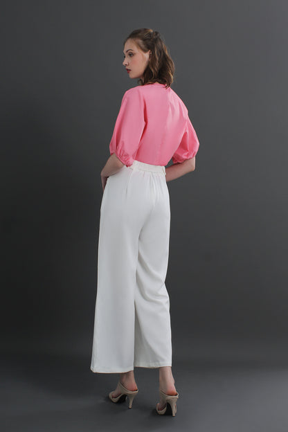 Tailored Cotton Twill Wide Leg Culottes
