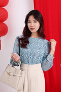 Laced Sheer Sleeve Blouse