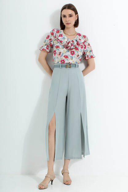 Amarantha Two-Tier Ruffles Blouse