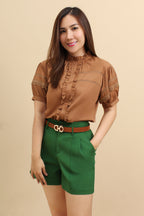 Ruffle Eyelet Lace Top