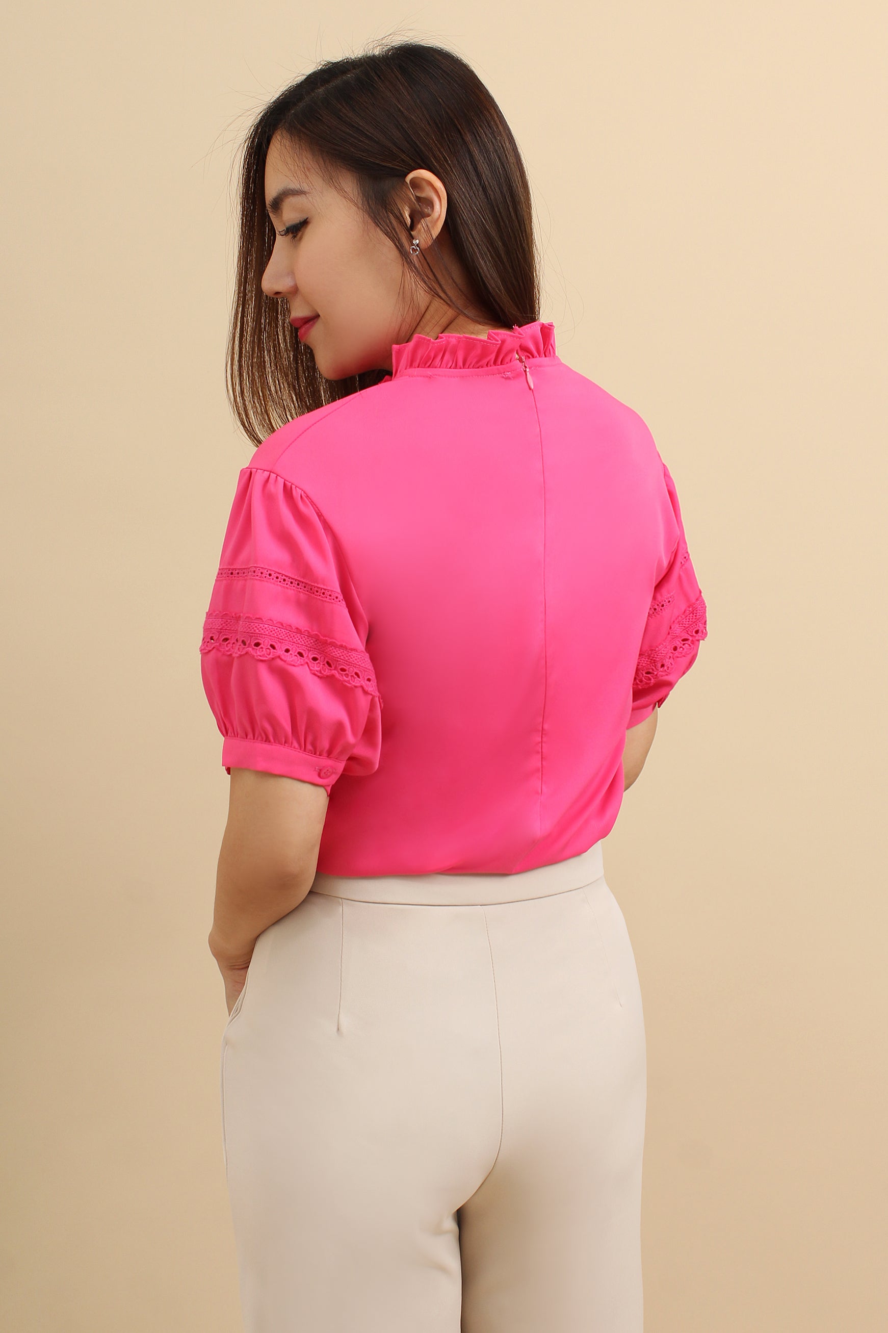 Ruffle Eyelet Lace Top