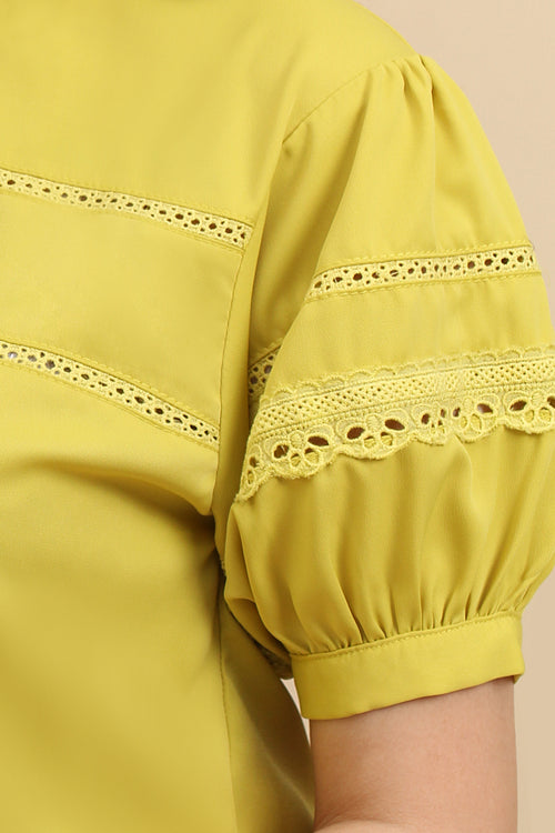 Ruffle Eyelet Lace Top