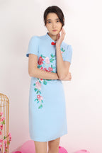 Calla Blossomy Embroidery Cheongsam