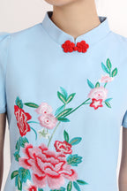 Calla Blossomy Embroidery Cheongsam