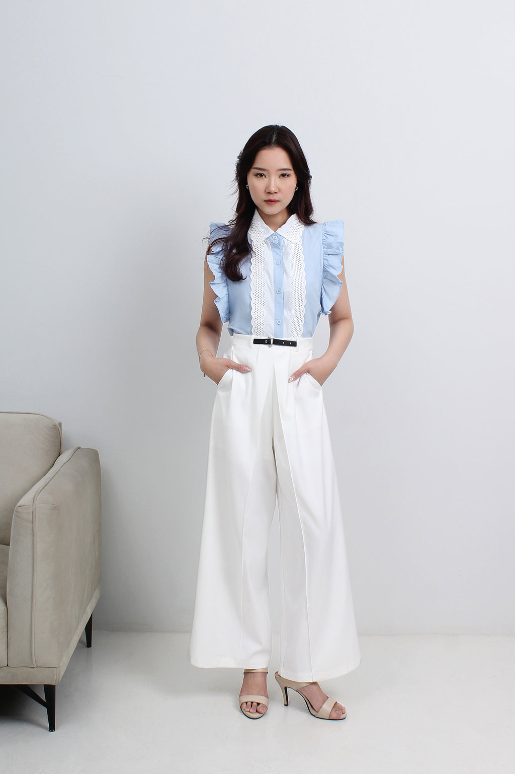 Pleated Wide Leg Pants