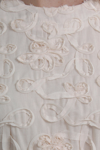 Roselle Puff Sleeve Textured Floral Mini Dress