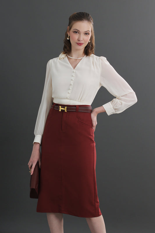 Clara High Waist Midi Skirt