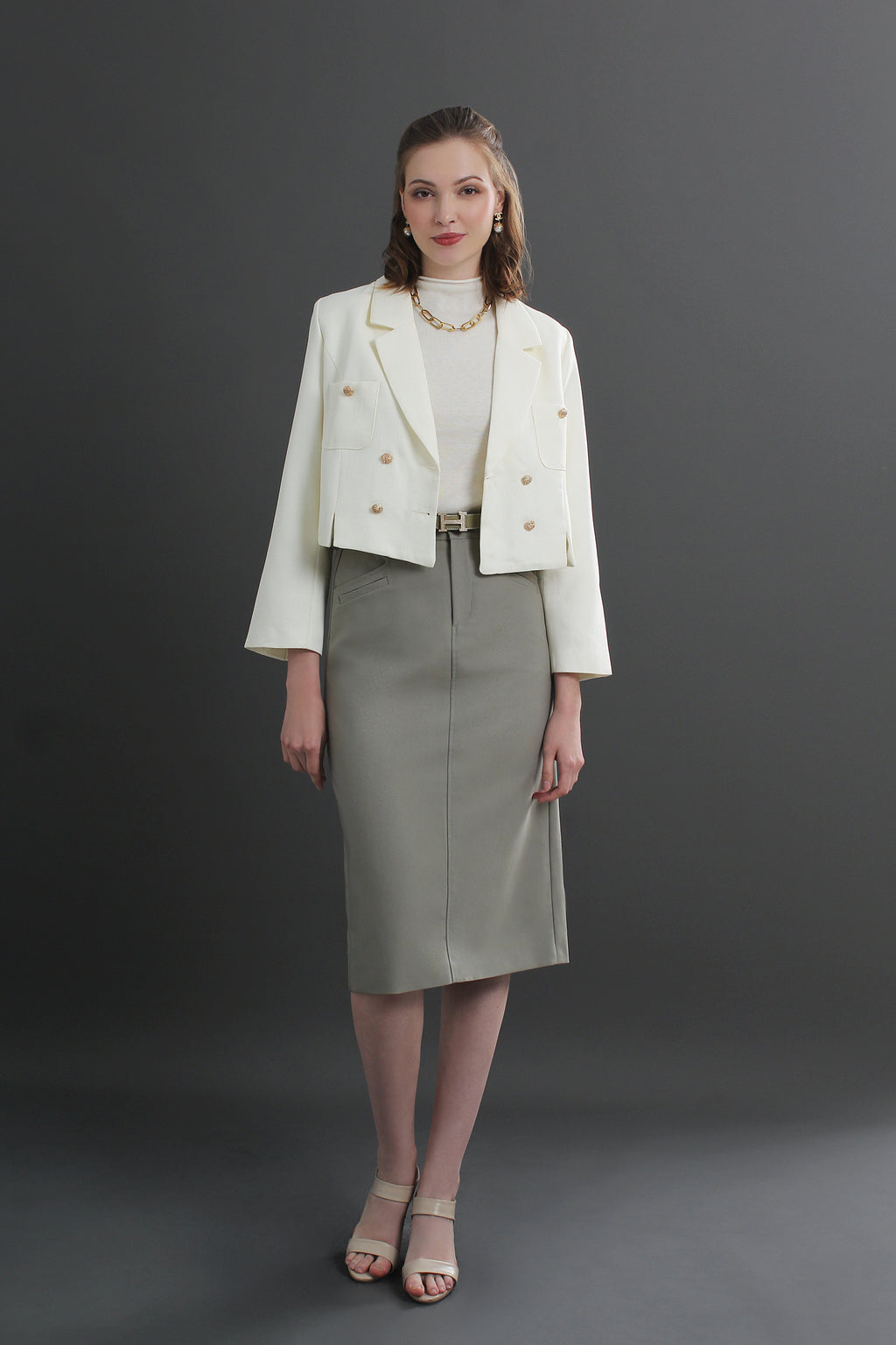 Clara High Waist Midi Skirt