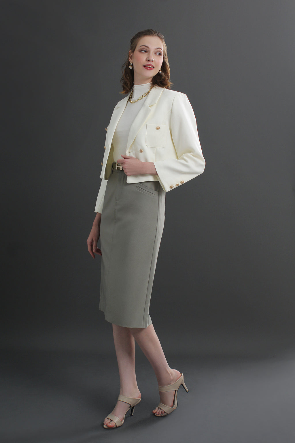 Clara High Waist Midi Skirt