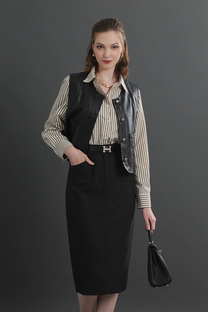 Clara High Waist Midi Skirt