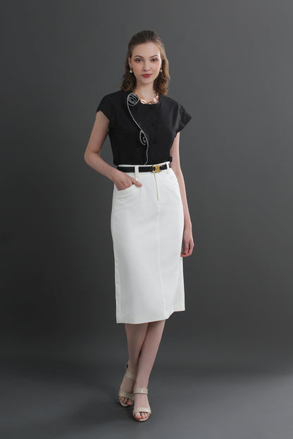 Clara High Waist Midi Skirt